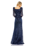 Embroidered Appliqué Shoulder Detail Trumpet Gown - Velora Luxury Fashion