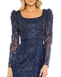 Embroidered Appliqué Shoulder Detail Trumpet Gown - Velora Luxury Fashion