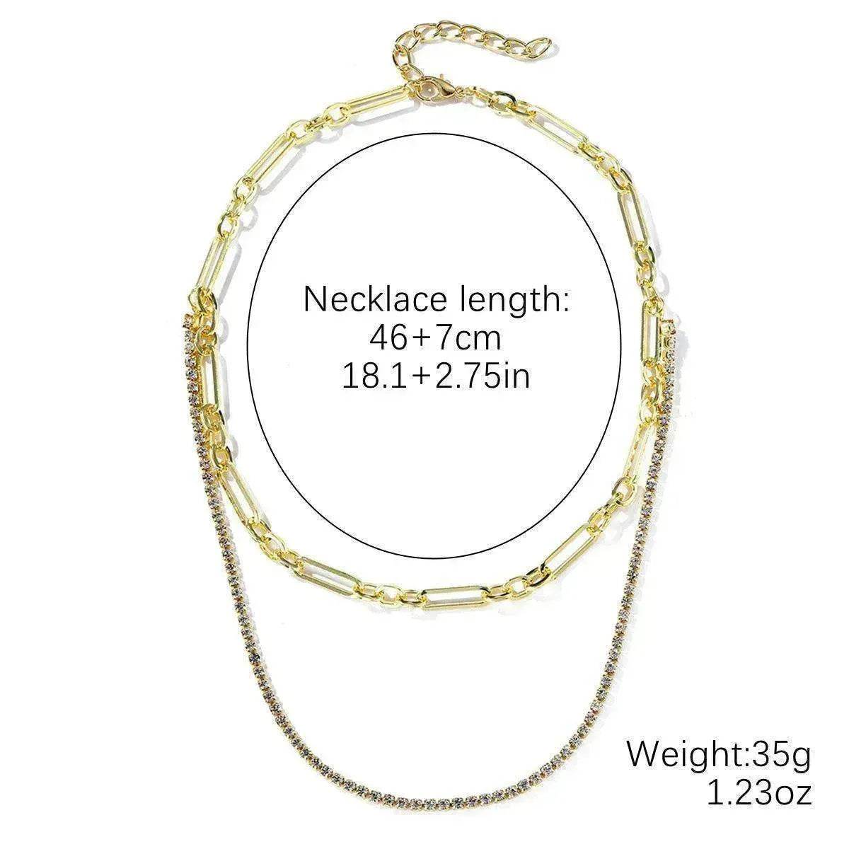 European And American Accessories Stitching Mixed Color Zircon Necklace - Velora
