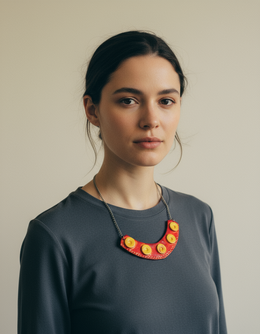 Extra Large Statement Necklace in Burnt Orange, Yellow - Velora Luxury Fashion