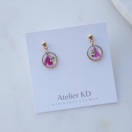 Boucles d'oreilles Lucy et gigi blanches - petit 12mm - Velora