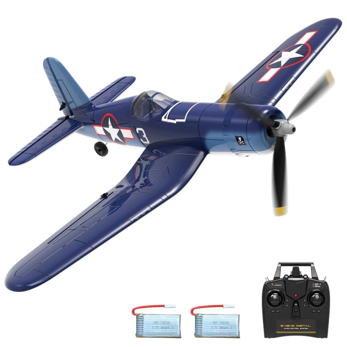 F4U Corsair Plane - 2.4GHz 4CH Warbird RC, 400mm Wingspan, One-Key Aerobatic - Velora Luxury Fashion