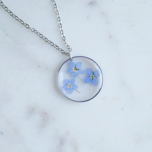 Collier Couronne trios Myosotis - rond (grand) - Velora