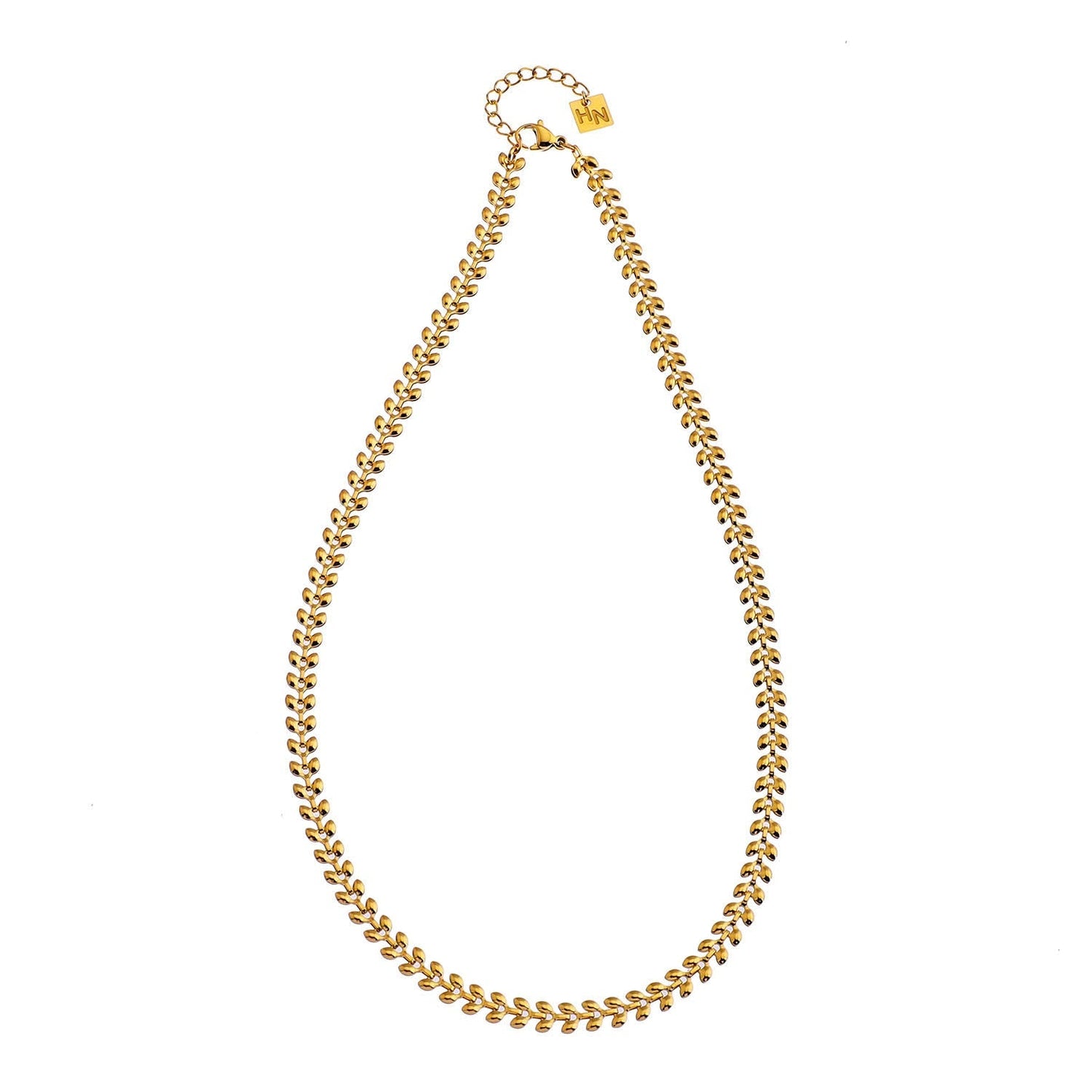 FANIA: Leafy Patterned Bold Chain Necklace - Velora Luxury Fashion