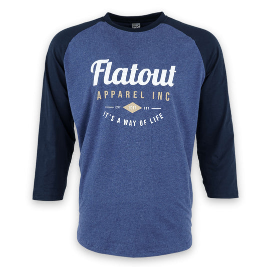 FA Raglan 3/4 (Navy / Heather Blue) - Velora