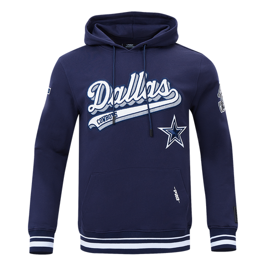Dallas Cowboys Script Tail Rib FLC PO Hoodie - Velora