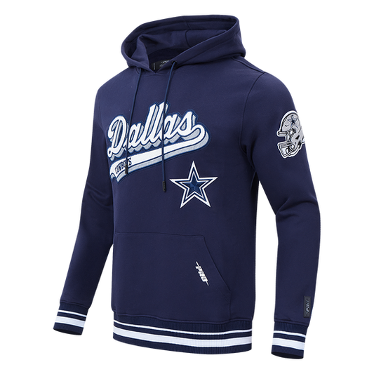 Dallas Cowboys Script Tail Rib FLC PO Hoodie - Velora