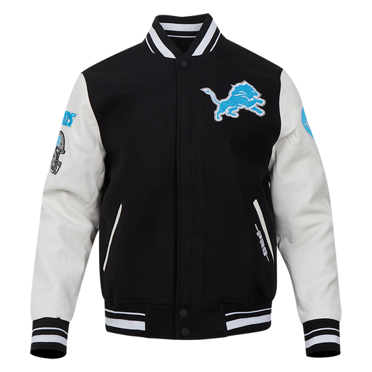 Detroit Lions Old English Rib Wool Varsity Jacket - Velora