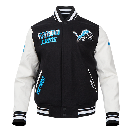 Detroit Lions Split Logo M Rib Wool Varsity Jacket - Velora