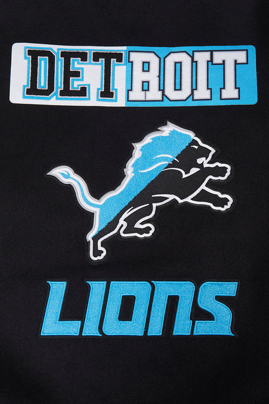 Detroit Lions Split Logo M Rib Wool Varsity Jacket - Velora