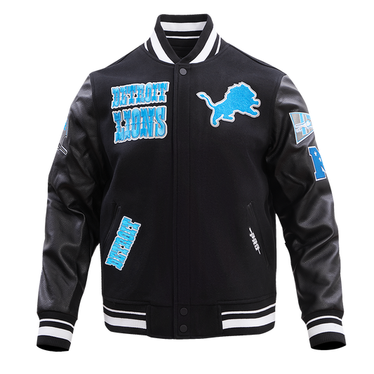 Detroit Lions Retro Classic Rib Wool Varsity Jacket - Velora