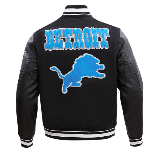 Detroit Lions Retro Classic Rib Wool Varsity Jacket - Velora