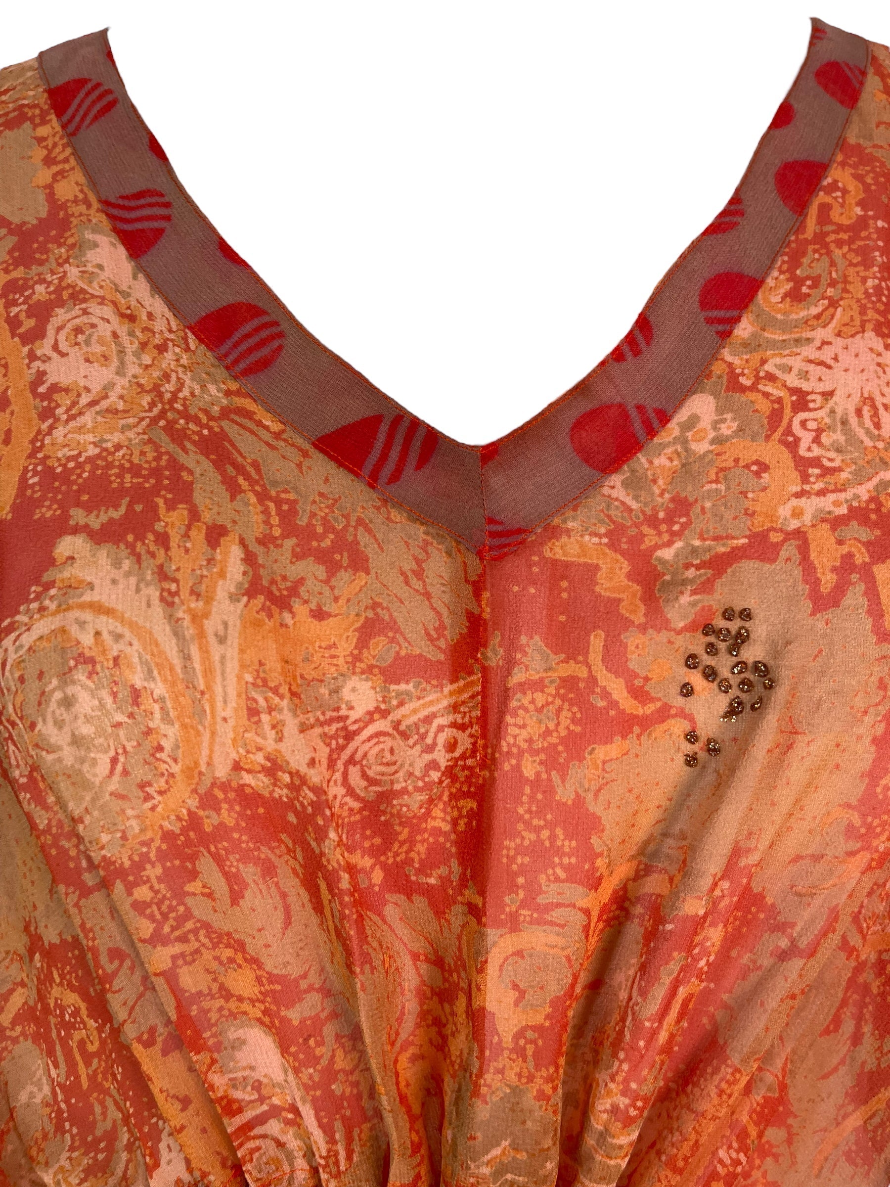 PRG6379 Sheer Avatar Pure Silk Maxi Kaftan - Velora