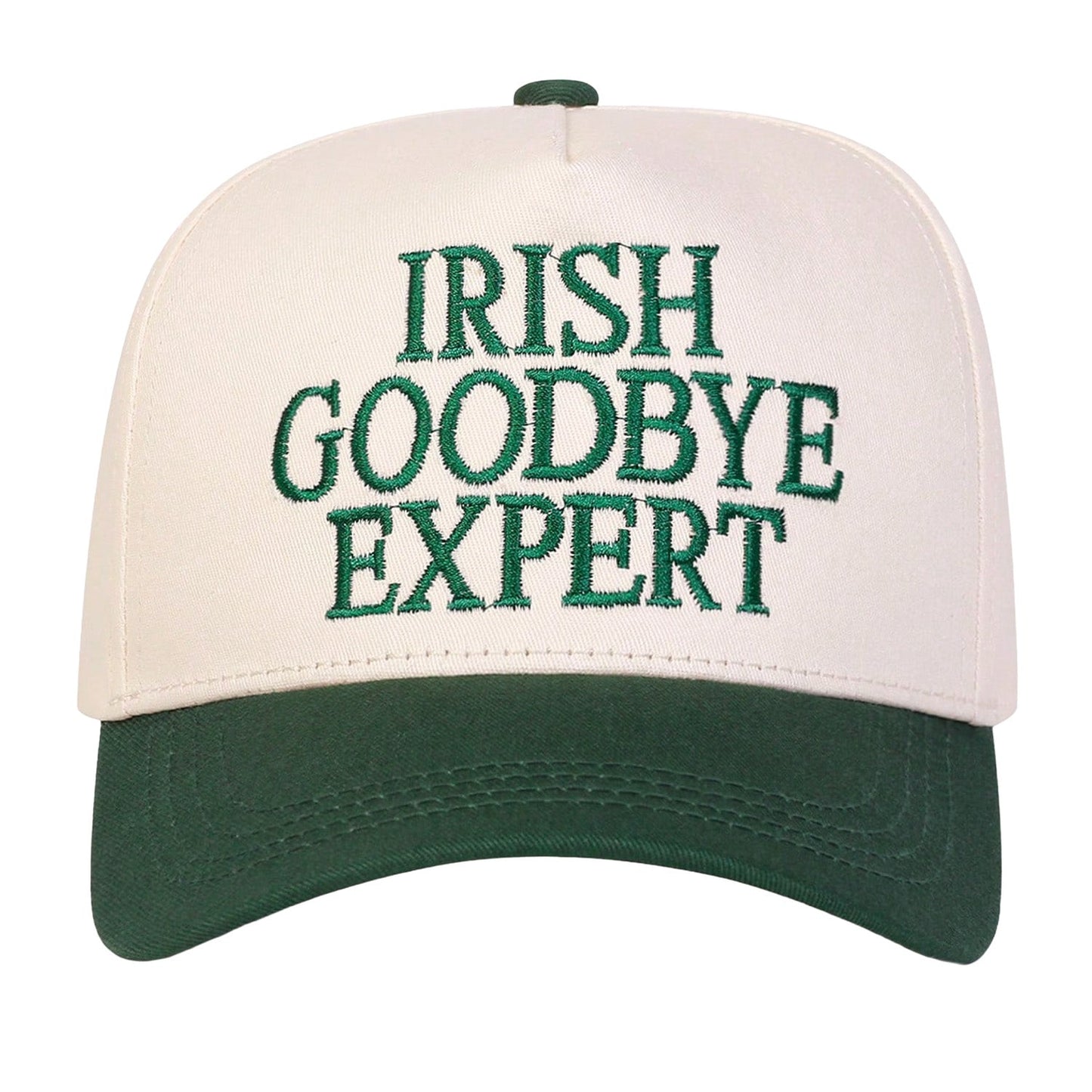 Floof Unisex Irish Goodbye Slogan Cap in Beige