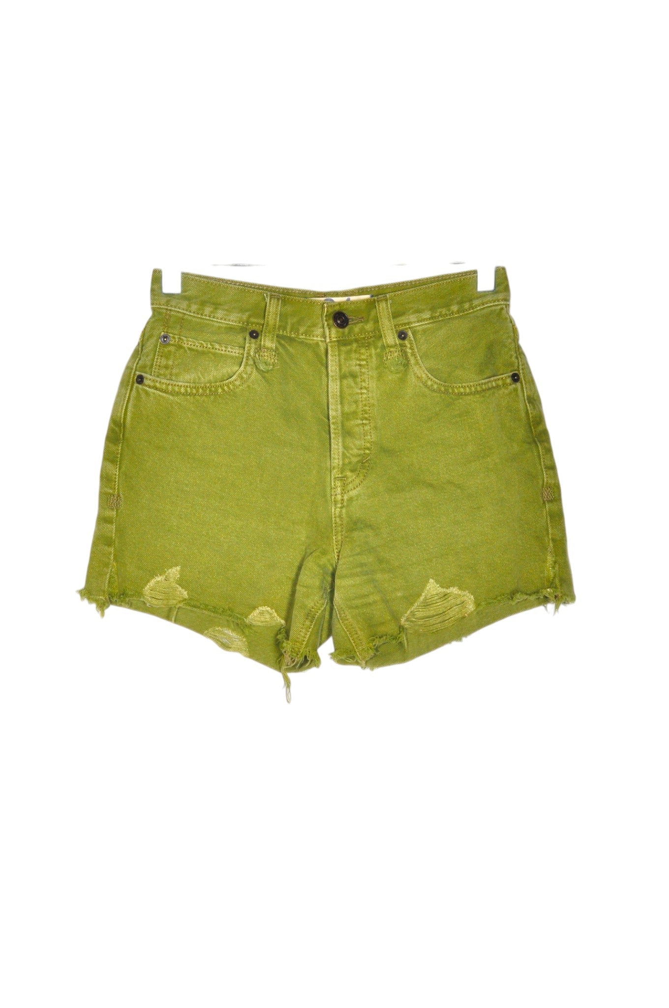 FREE PEOPLE Women Denim Shorts Regular fit in Green - 24 - Velora Luxury Fashion