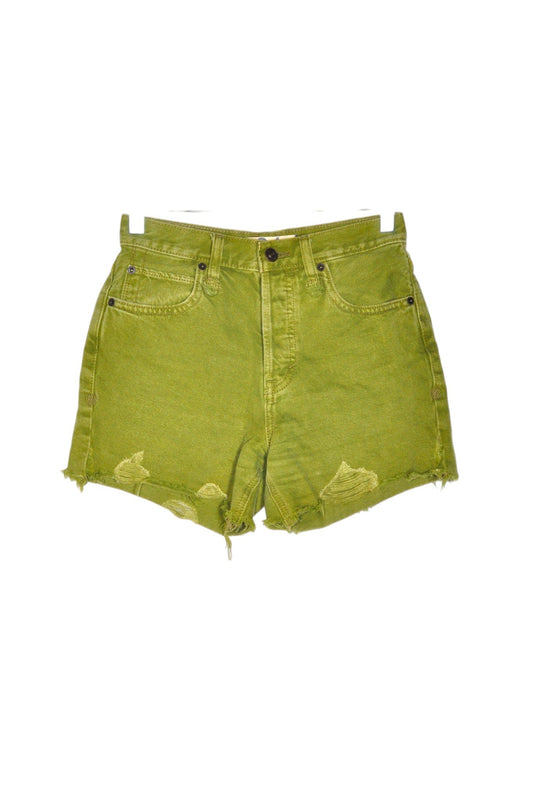 FREE PEOPLE Women Denim Shorts Regular fit in Green - 24 - Velora Luxury Fashion
