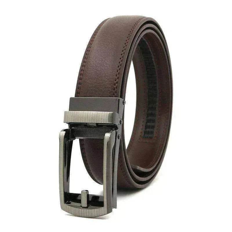 Fake Needle Belt Automatic Buckle Men Cowhide - Velora