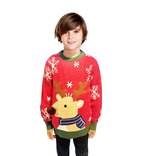 Family Bundle - Reindeer Sweater With a Pompom - Velora Luxury Fashion