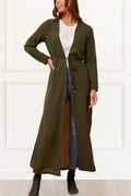 Fanny Long Woven Cover-Up Maxi Cardigan Open Tie Front - Velora Luxury Fashion