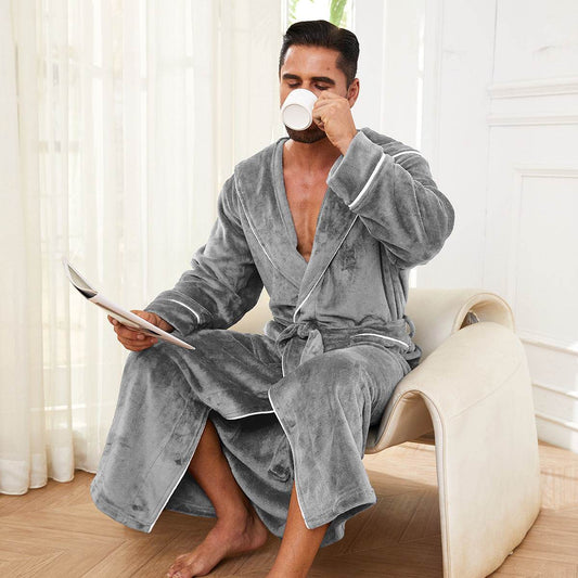 Fashion Men's Flannel Bathrobe Pajamas Women EX-STOCK Canada