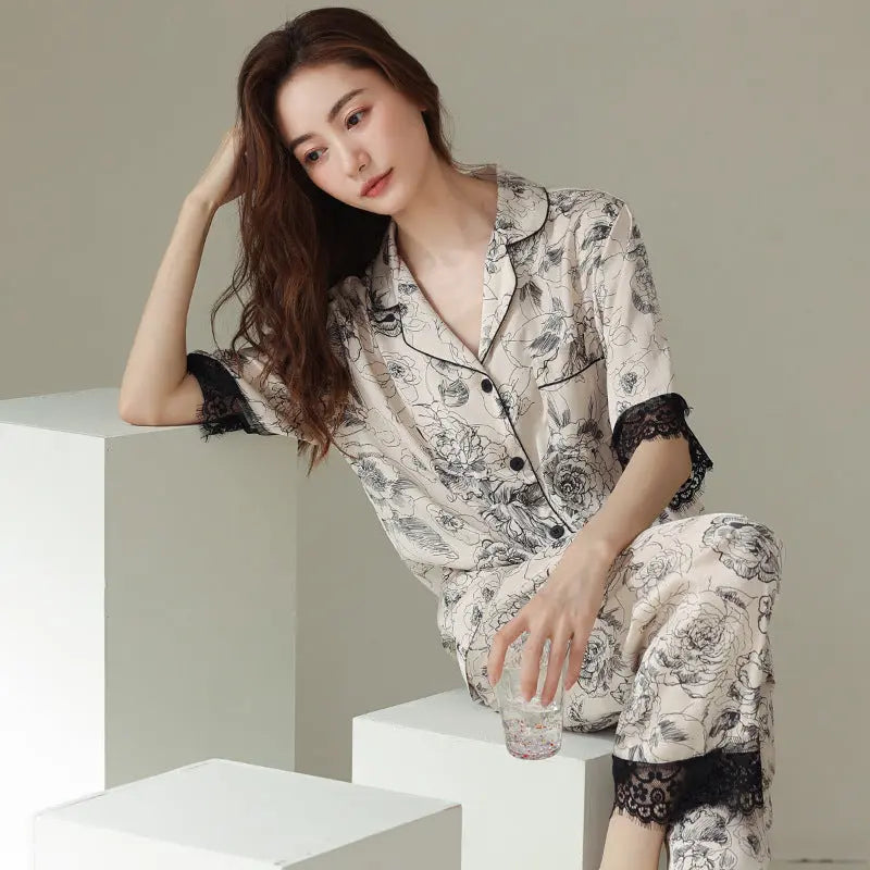Fashion New Silk Pajamas For Women EX-STOCK Canada