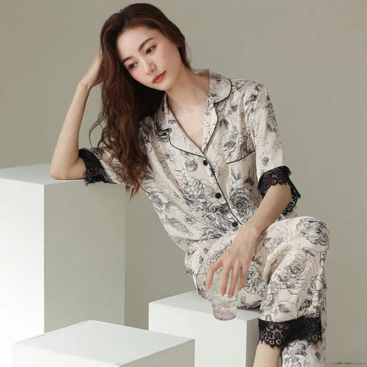 Fashion New Silk Pajamas For Women EX-STOCK Canada