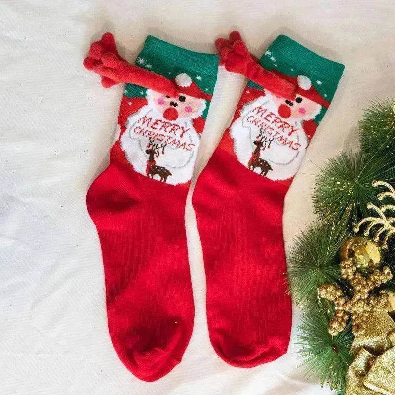 Fashion Simple Magnetic Christmas Socks For Men And Women - Velora