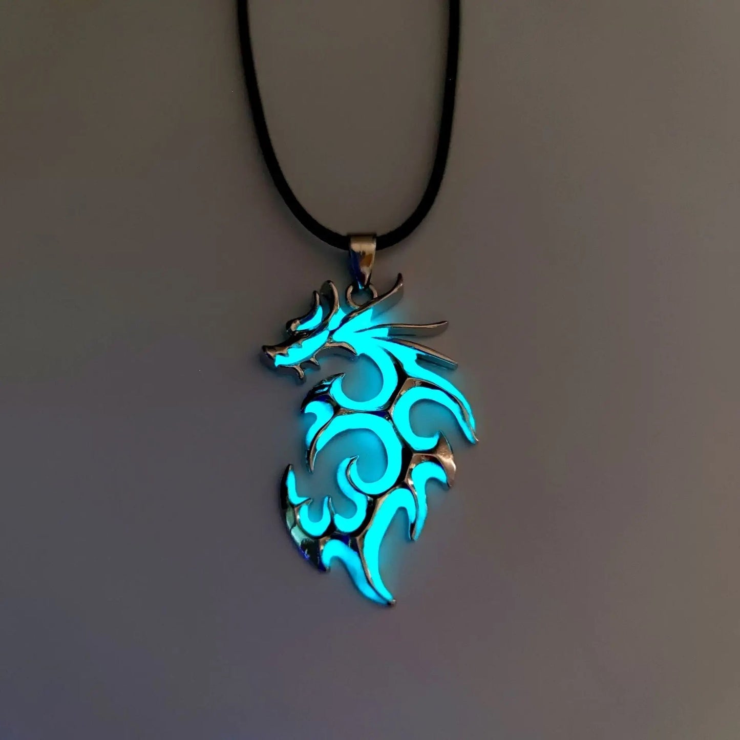 Fashion Trendy Men's Domineering Luminous Flame Dragon Necklace - Velora