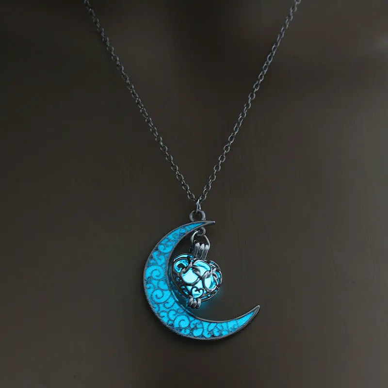Fashion Trendy Men's Domineering Luminous Flame Dragon Necklace - Velora