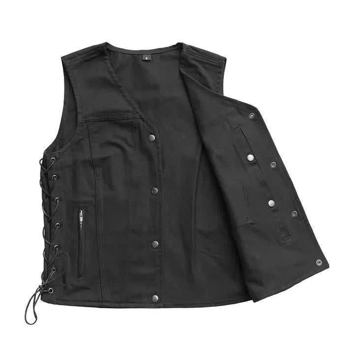 First MFG Co. Women's Tiff Motorcycle Twill Vest - Velora Luxury Fashion