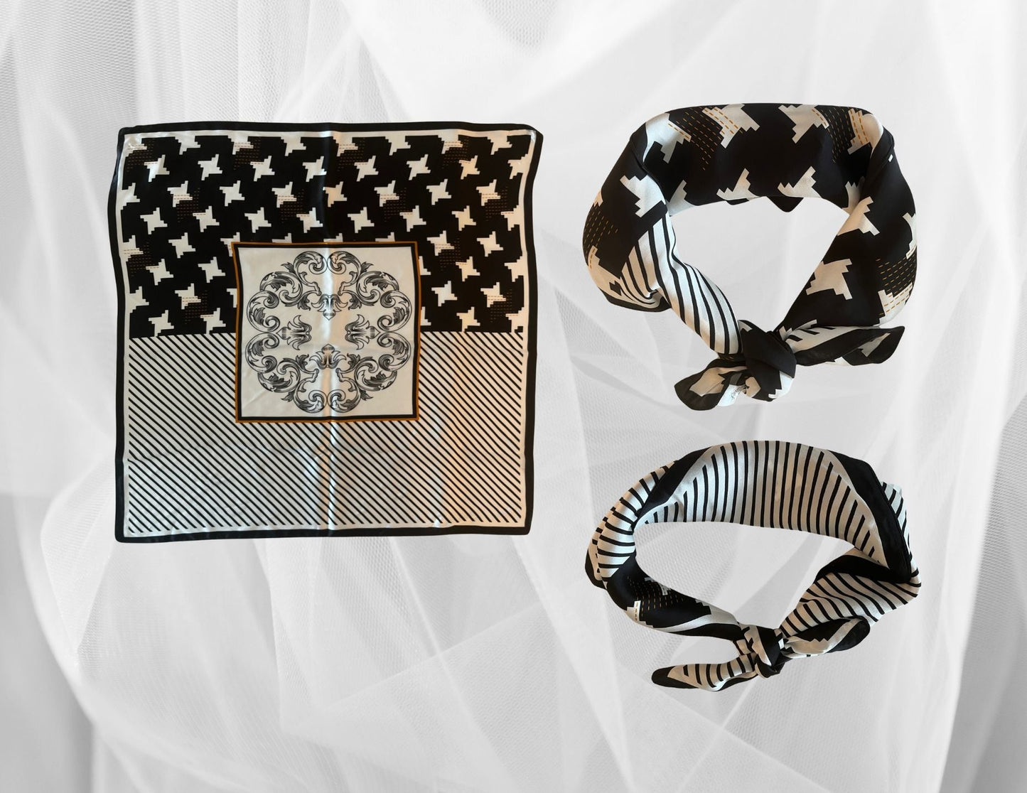 Forsters Finery Mulberry Silk Scarves. 26x26 inches Square - Velora