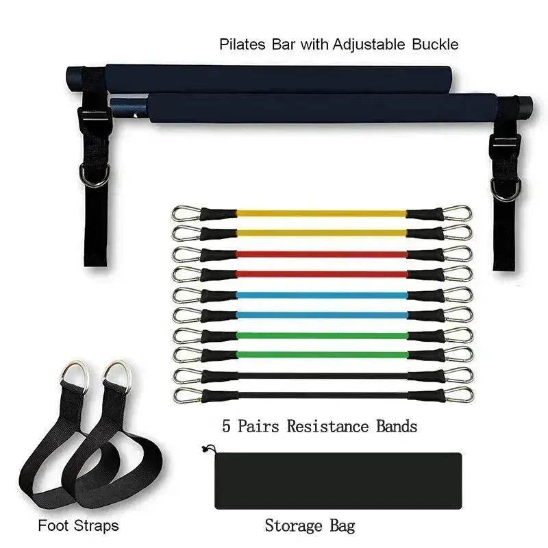 Pilates Bar Resistance Band Set for Home Gym Workouts