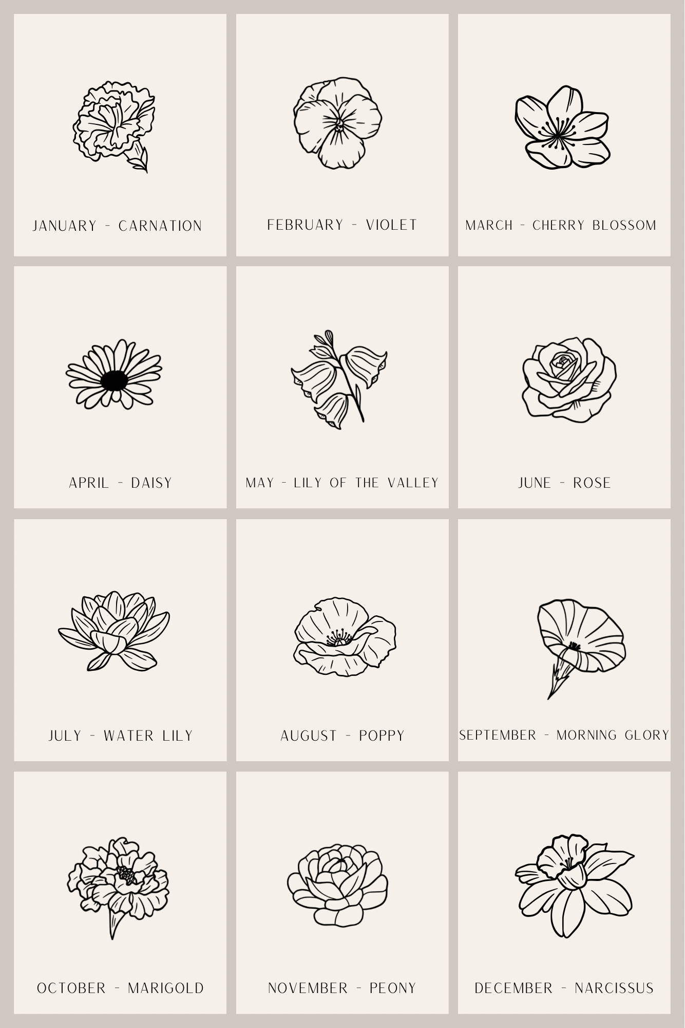 Floral Birth Month Necklaces - Velora Luxury Fashion