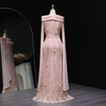 Floral Cape sleeves modest evening gown - Velora Luxury Fashion