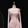 Floral Cape sleeves modest evening gown - Velora Luxury Fashion