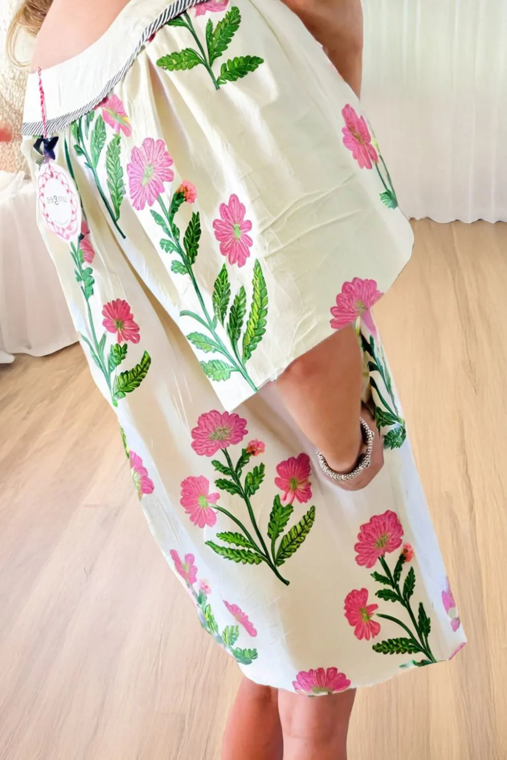 Floral Print Flutter Sleeve Summer Mini Dress - Velora Luxury Fashion