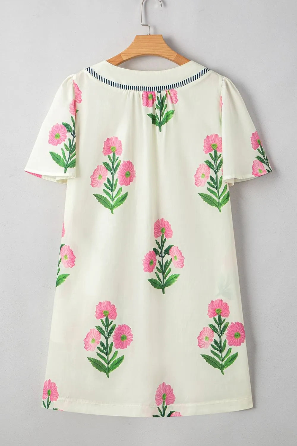 Floral Print Flutter Sleeve Summer Mini Dress - Velora Luxury Fashion