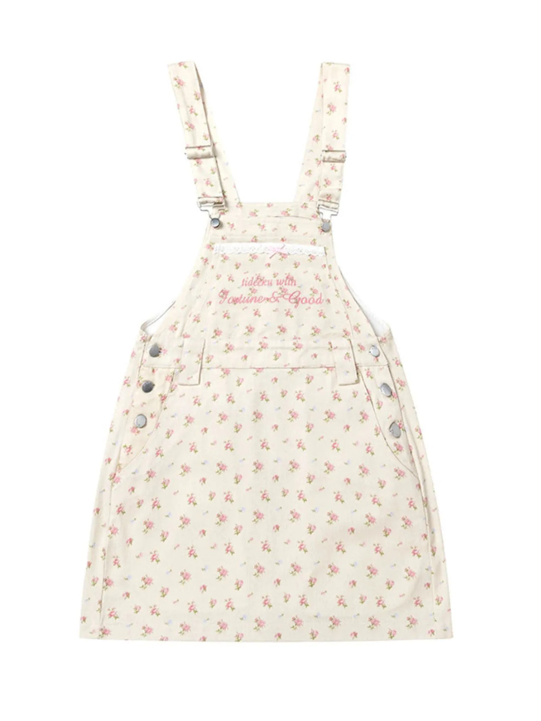 Floral Print Square Neck Overall Dress - Velora Luxury Fashion