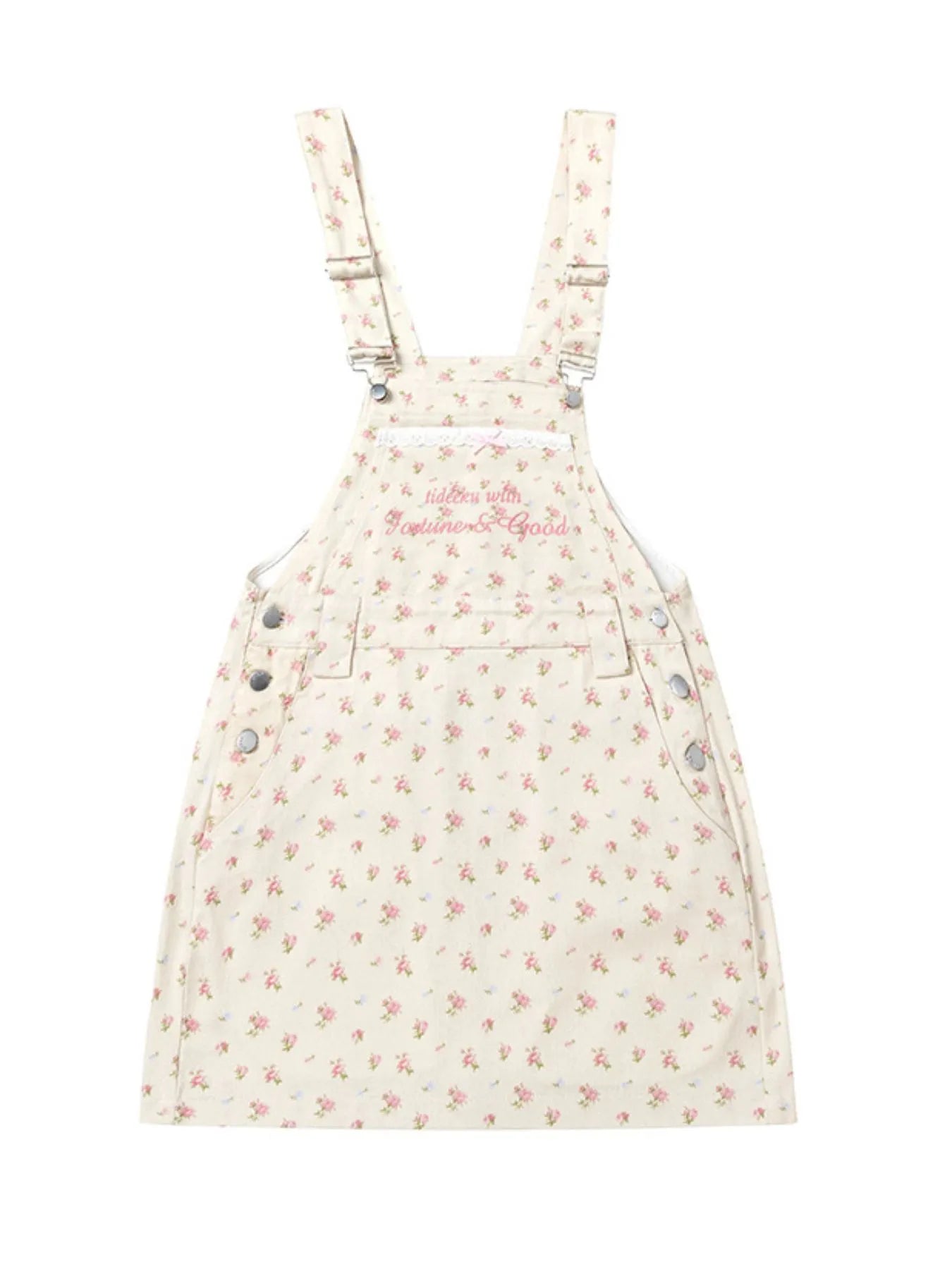 Floral Print Square Neck Overall Dress - Velora Luxury Fashion