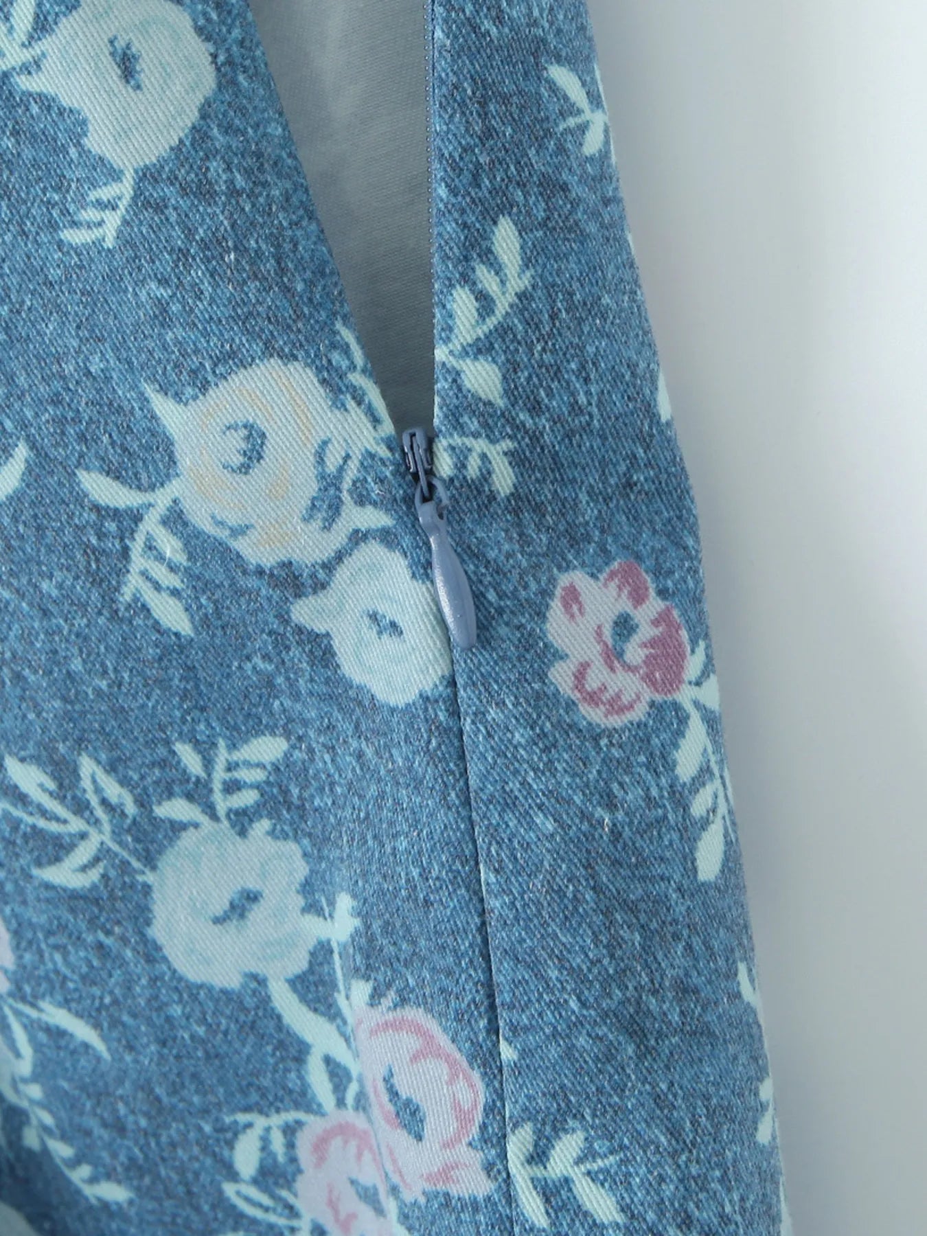 Floral Print Strapless Top and Skort Denim Set - Velora Luxury Fashion