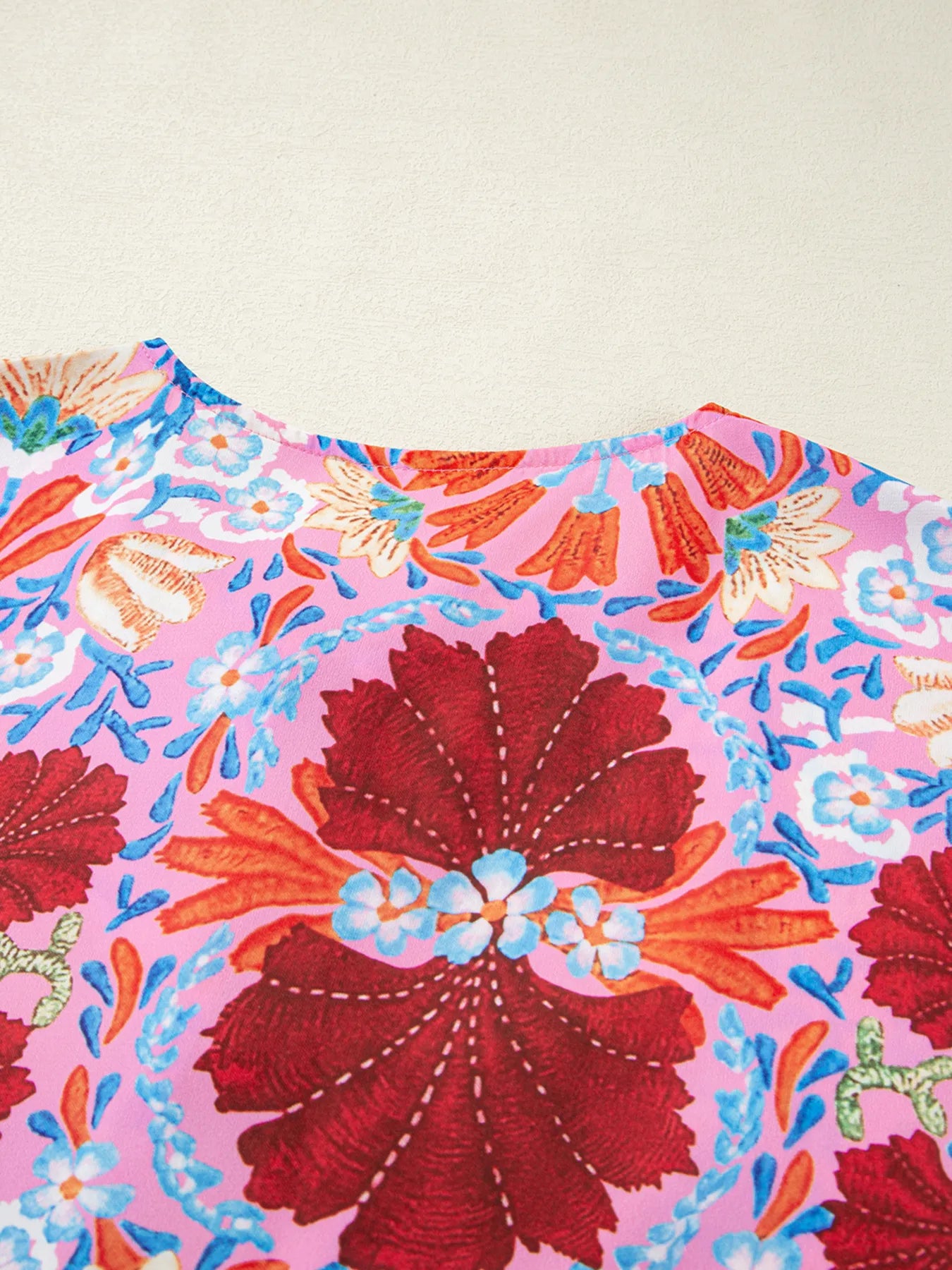 Floral Print Tie Front Midi Dress - Velora Luxury Fashion