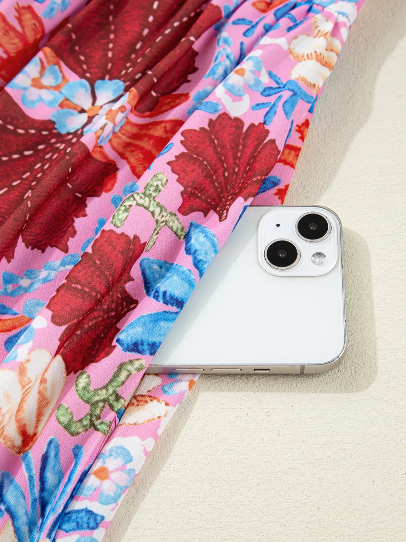 Floral Print Tie Front Midi Dress - Velora Luxury Fashion