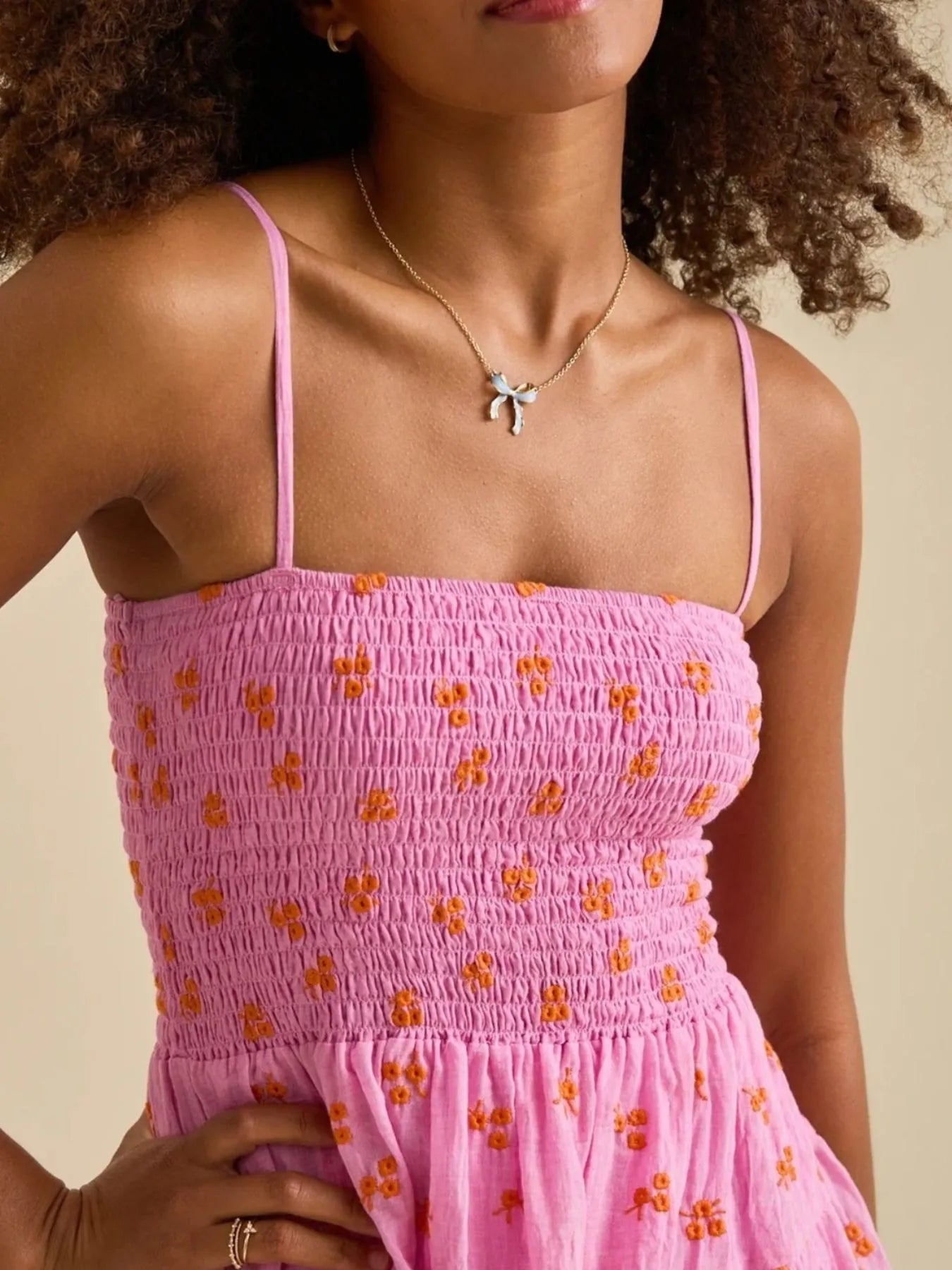 Floral Smocked Tiered Mini Cami Dress - Velora Luxury Fashion