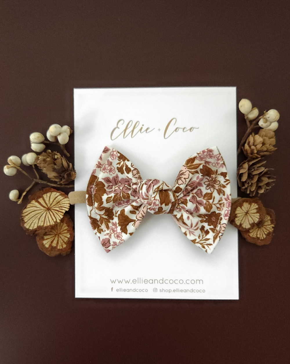 Knot Bow | Mauve Florals - Velora