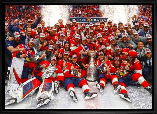 Florida Panthers 20x29 Framed Canvas 2024 Stanley Cup - Velora Luxury Fashion