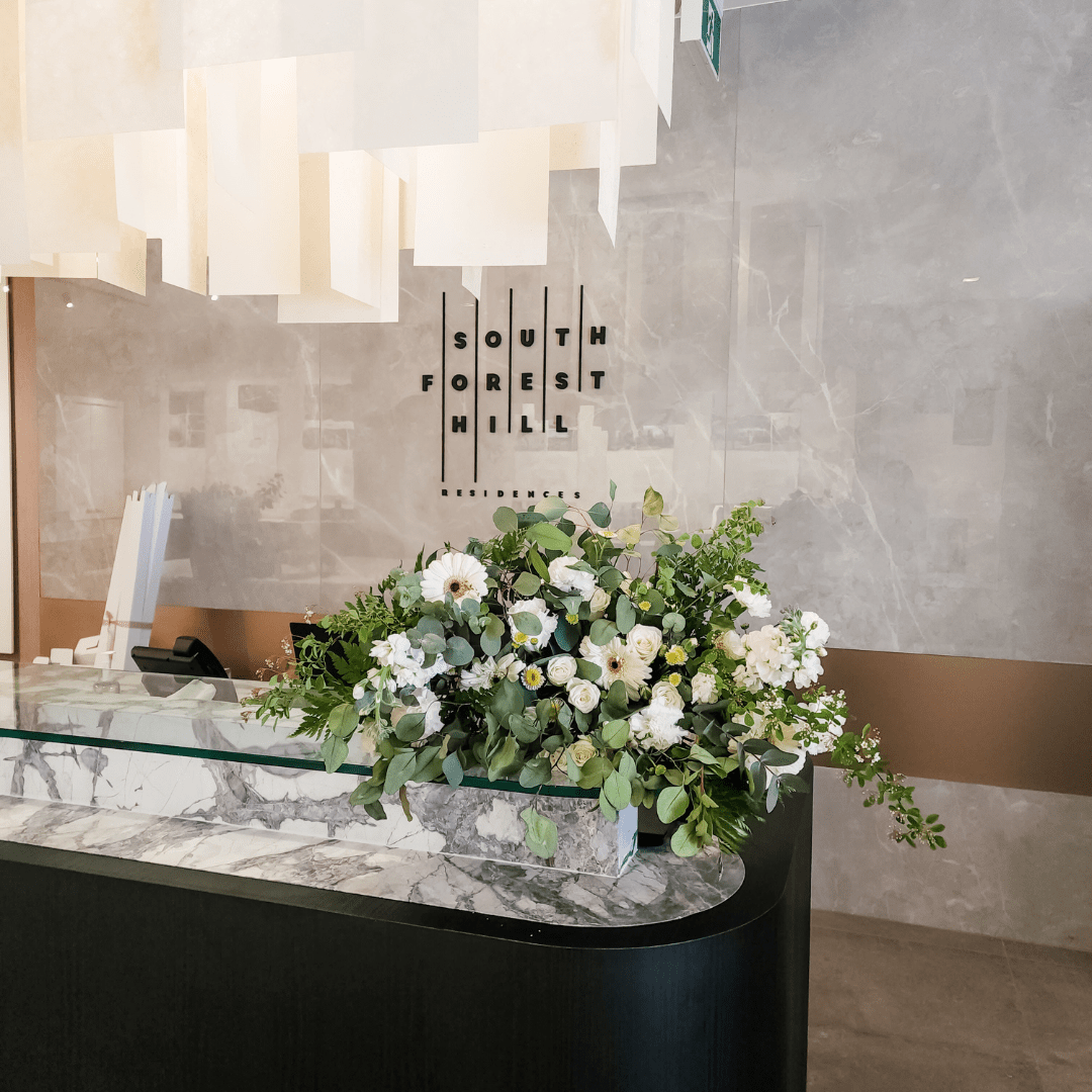 Flower Installation - Whites & Greens - Velora Luxury Fashion