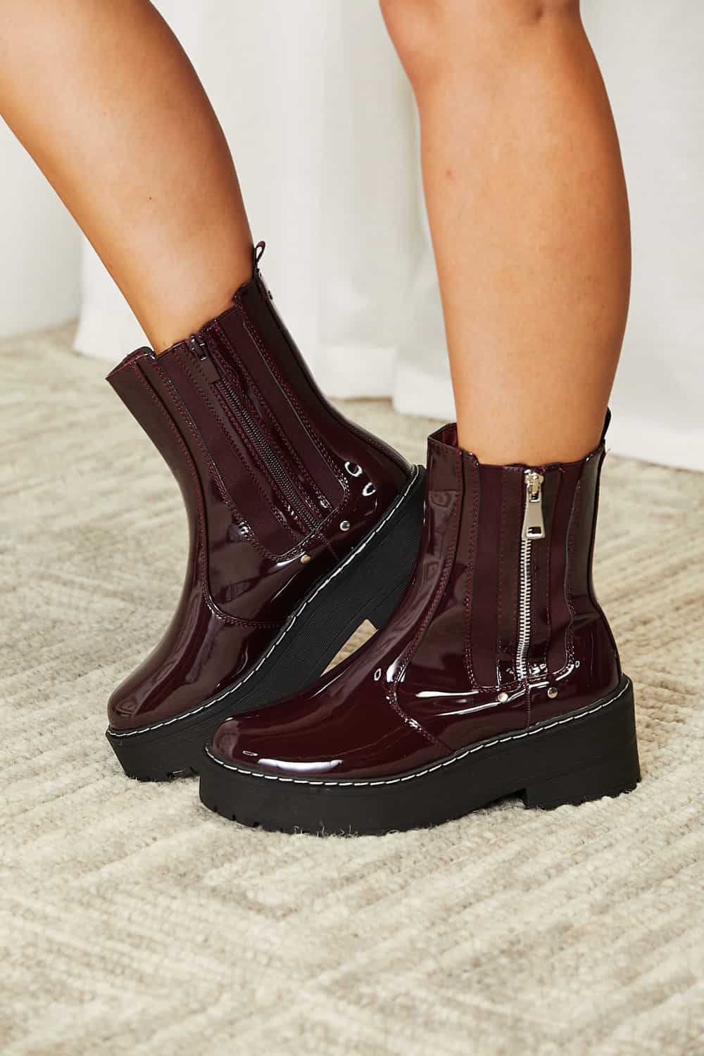 Forever Link Side Zip Platform Boots - Velora Luxury Fashion