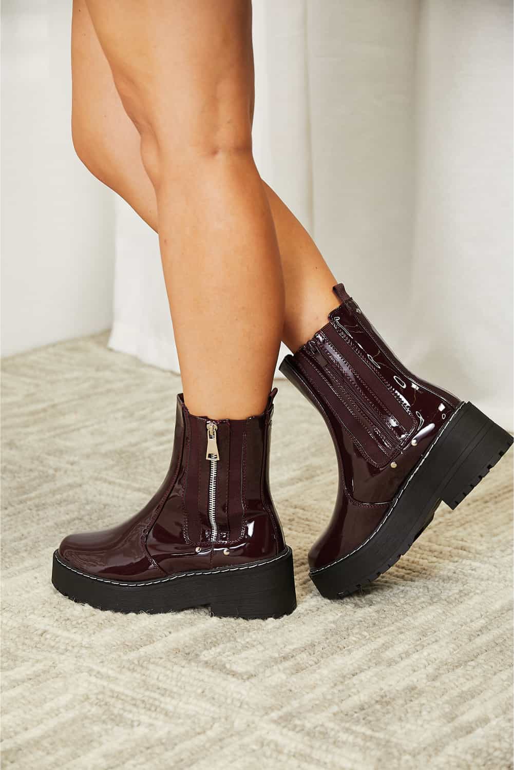 Forever Link Side Zip Platform Boots - Velora Luxury Fashion