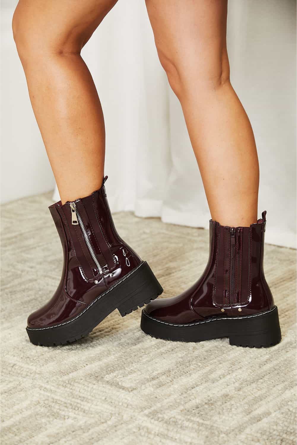 Forever Link Side Zip Platform Boots - Velora Luxury Fashion