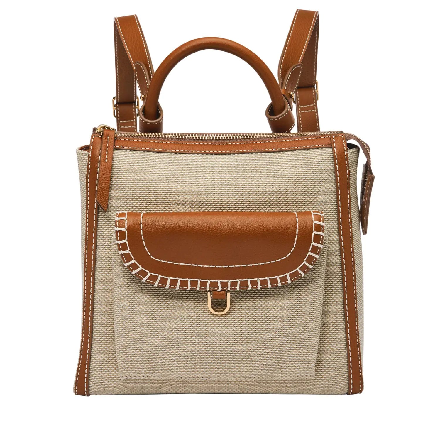 Fossil Parker Two-Tone Backpack Purse - Velora Luxury Fashion